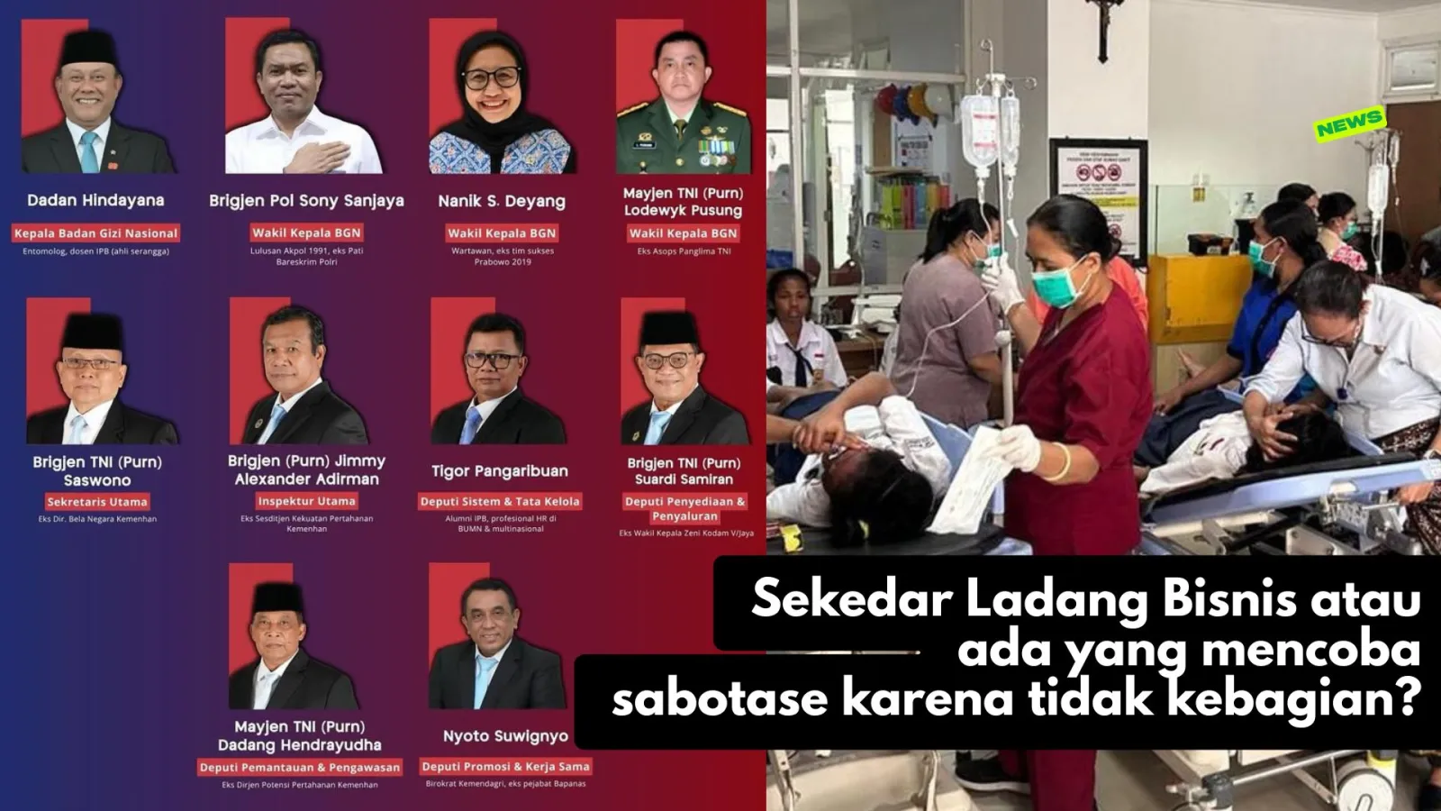 10 Petinggi MBG Dengan Latar Belakang Bukan Ahli Gizi Yang Semestinya